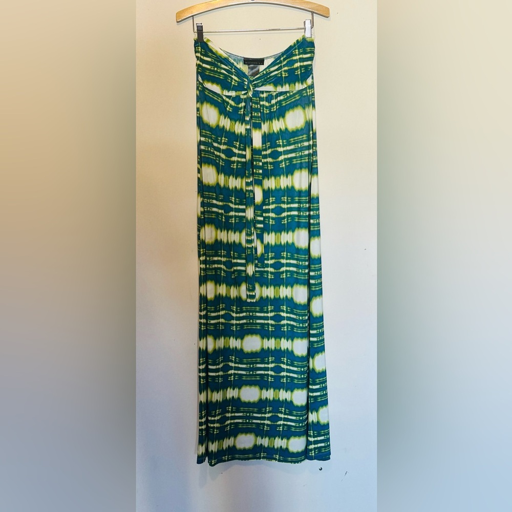 Attention Green and White Maxi Dress